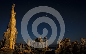 Mono Lake Tufa Formations at Night