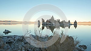 Mono lake tufas with reflection