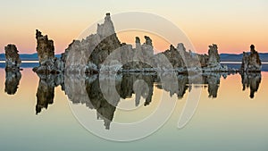 Mono lake tufas with reflection