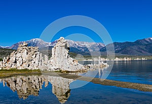 Mono Lakes with tufa outcrops usa