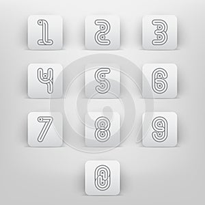 Mono lines style Alphabetic fonts Numbers set.