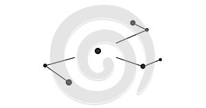 Monoceros constellation. Stars in the night sky. Constellation in line art style in black and white. Cluster of stars and galaxies