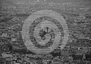 Monochome of Paris from the top. photo