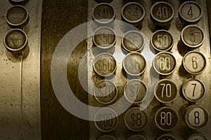 Monochromatic Antique Cash Register Buttons