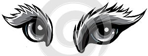 monochromatic beast eyes logo icon vector illustration design