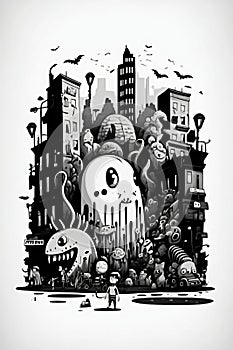 Monochromatic City Monster