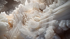 Monochromatic Clay Halite Closeup: Detailed 3d Illustration Of White Shaped Rocks