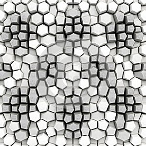 Monochromatic 3 D hexagonal and pentagonal geometric texture background abstract pattern