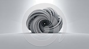 Monochromatic geometric abstract spiral structure