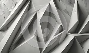 monochromatic geometric pattern composed intersecting lines and angles, creating sense depth and complexity.