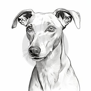 Monochromatic Graphic Design: Small Greyhound Portrait