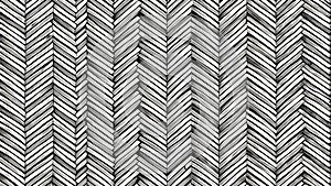 Monochromatic Herringbone Hand-Drawn Black and White Pattern