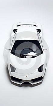 Monochromatic Minimalist Portraits Of The White Lamborghini Supercar