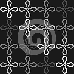 A monochromatic seamless pattern with the Virtue knot (a Chinese knot)