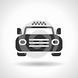 Monochromatic taxi icon with hovering effect shadow