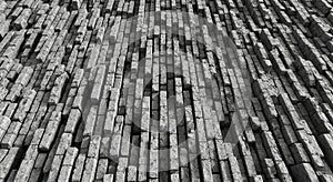 Monochromatic Textured Surface of Interlocking Rectangular Blocks background pattern