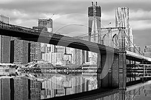 Monochromatic view of Brooklyn Bridge