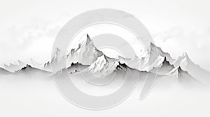 Monochromatic Watercolor Calligraphy Of Kangchenjunga - Refreshing Wallpaper