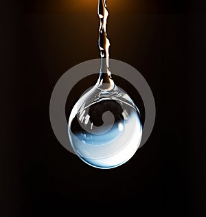 Monochromatic waterdrop, a fresh water droplet