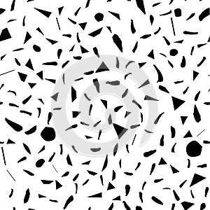 Monochrome abstract brush stroke seamless pattern