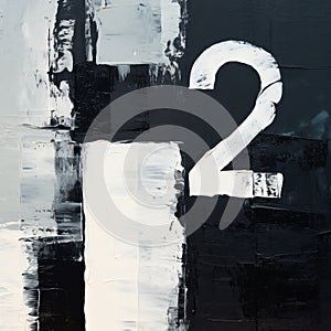 Monochrome Abstract Painting Solid Number 17a In Urban Signage Style