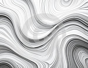 Monochrome Abstract Pattern with Wavy Lines and Smooth Surface Texture