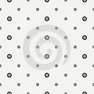 Monochrome abstract seamless floral pattern. Flowers and leaves. Wrapping paper. Scrapbook paper. Tiling. Vector