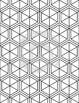 Monochrome abstract textured geometric seamless pattern with geo