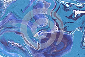 Monochrome acrylic texture made in liquid pour technique.