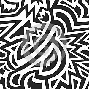 Monochrome african geometric seamless pattern