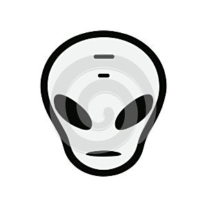 Monochrome Alien Portrait, Vector Illustration