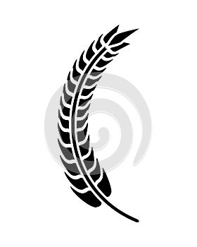 Monochrome barley wheat spike nature icon