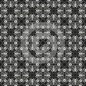 Monochrome beautiful seamless pattern. Vintage elements. Vector illustration