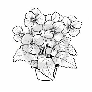 Monochrome Begonia Svg Illustration With Symmetrical Arrangement photo