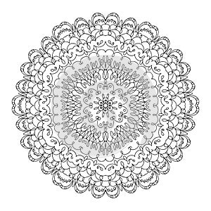 Monochrome black and white lace ornament vector