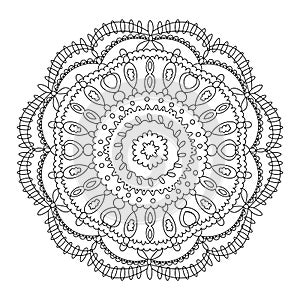 Monochrome black and white lace ornament vector