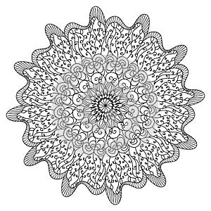 Monochrome black and white lace ornament vector