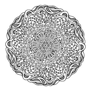 Monochrome black and white lace ornament vector