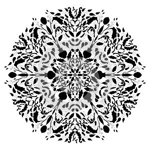 Monochrome black and white lace ornament vector