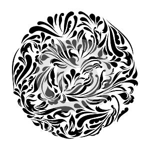 Monochrome black and white lace ornament vector