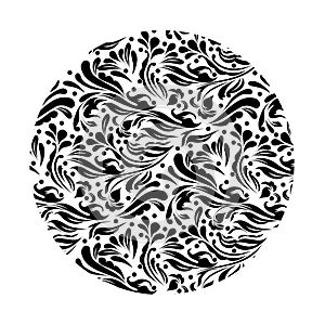 Monochrome black and white lace ornament vector