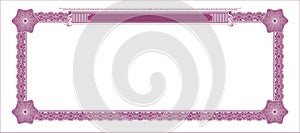 Monochrome blank with blank space for making banknotes lilac