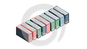 Monochrome Book Stack Icon, Library & Education Vector Design, vector design Generative AI