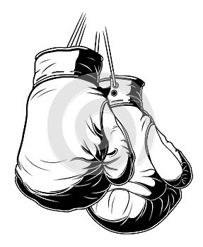 Monochrome boxing gloves photo