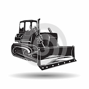 Monochrome bulldozer icon