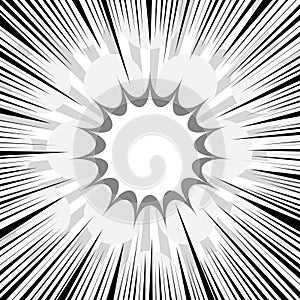 Monochrome burst and explosion comic concept