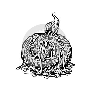 Monochrome Calabaza Scary Pumpkins Candle light
