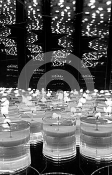 Monochrome Candle Reflections