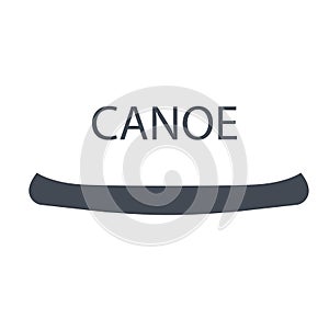 Monochrome canoe, isolated vector illustration