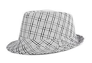 Monochrome checked hat for the summer